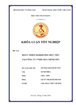 Hoàn Thiện Marketing Mục Tiêu Tại Công Ty TNHH Trà Chính Sơn