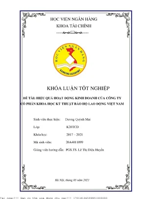 Đánh Giá Hiệu Quả Kinh Doanh Công Ty Cổ Phần Khoa Học Kỹ