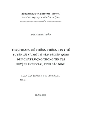 Đánh giá chất lượng thông tin y tế tuyến xã tại huyện