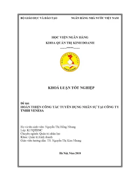Hoàn thiện công tác tuyển dụng nhân sự tại Công ty TNHH