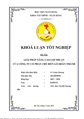 Giải pháp tối ưu hóa lợi nhuận cho Công ty Cổ phần Chế