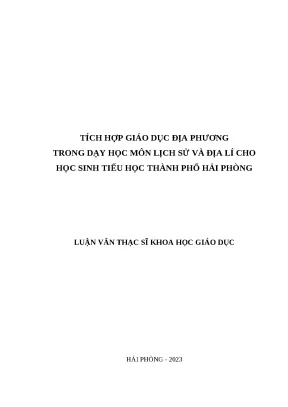 Tích Hợp Giáo Dục Địa Phương Trong Dạy Học Lịch Sử và