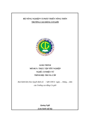 Giáo Trình Thực Tập Tốt Nghiệp Nghề Cơ Điện Tử Trung Cấp