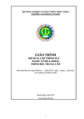 Giáo Trình Lập Trình PLC Cho Nghề Kỹ Thuật Máy Lạnh 