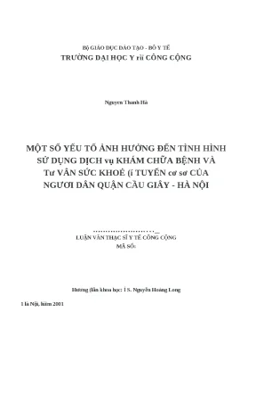 Yếu Tố Ảnh Hưởng Đến Sử Dụng Dịch Vụ Khám Chữa Bệnh Tại