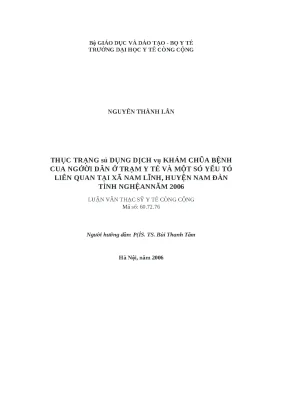 Thực trạng sử dụng dịch vụ khám chữa bệnh tại trạm y tế