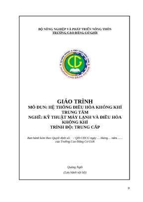 Giáo Trình Kỹ Thuật Máy Lạnh và Hệ Thống Điều Hòa Không 