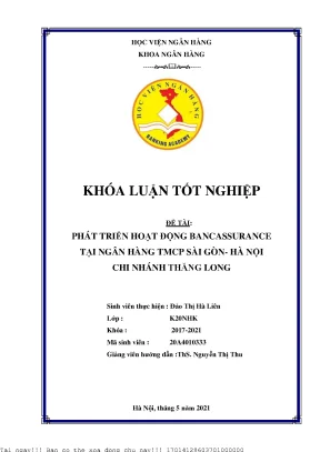 Phát Triển Bancassurance Tại Ngân Hàng SHB Chi Nhánh