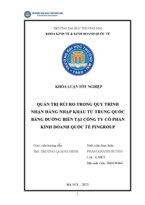 Quản Trị Rủi Ro Trong Nhập Khẩu Hàng Hóa Từ Trung Quốc