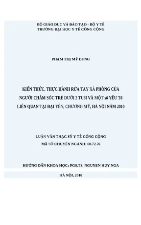 Kiến thức và thực hành rửa tay xà phòng của người chăm