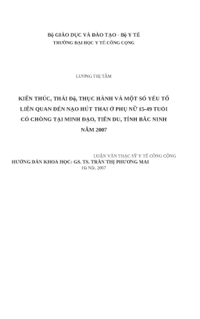 Nghiên cứu về kiến thức và thái độ nạo hút thai ở phụ nữ