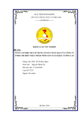 Nâng Cao Hiệu Quả Sử Dụng Tài Sản Ngắn Hạn Tại Công Ty