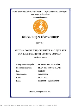 Kế Toán Doanh Thu và Chi Phí: Xác Định Kết Quả Kinh