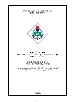 Giáo Trình Bảo Dưỡng và Sửa Chữa Hệ Thống Nhiên Liệu