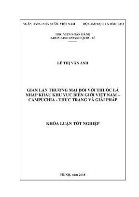 Gian Lận Thương Mại Thuốc Lá Nhập Khẩu Tại Biên Giới
