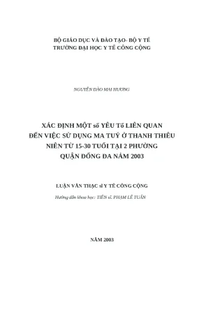 Nghiên cứu yếu tố ảnh hưởng đến việc sử dụng ma túy ở