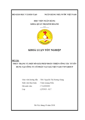 Giải Pháp Hoàn Thiện Công Tác Tuyển Dụng Tại VNP Group