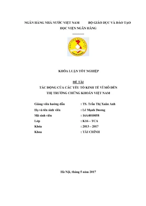 Tác Động Của Các Yếu Tố Kinh Tế Vĩ Mô Đến Thị Trường