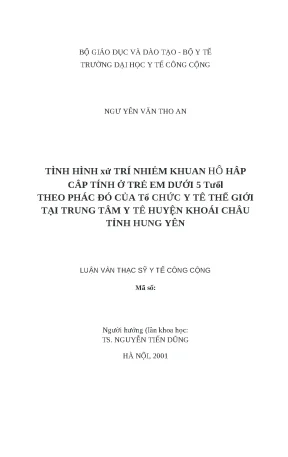 Xử trí nhiễm khuẩn hô hấp cấp tính ở trẻ em dưới 5 tuổi