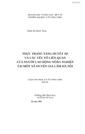 Tăng huyết áp và yếu tố liên quan ở người lao động nông