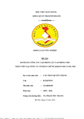 Tạo Động Lực Lao Động Hiệu Quả Tại Công Ty Cổ Phần Chứng