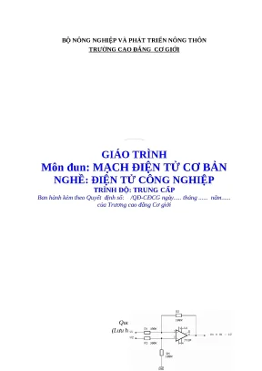 Giáo Trình Mạch Điện Tử Cơ Bản Cho Nghề Điện Tử Công