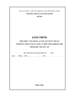Giáo Trình AutoCAD Vẽ Kỹ Thuật Cho Kỹ Thuật Máy Lạnh