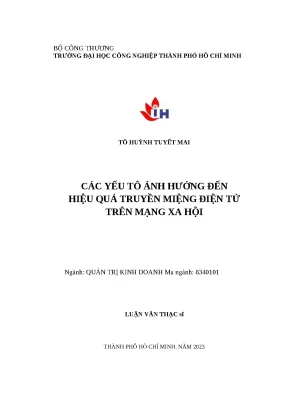 Các yếu tố ảnh hưởng đến hiệu quả truyền miệng điện tử