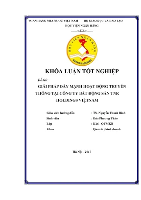 Giải Pháp Tăng Cường Hoạt Động Truyền Thông Tại TNR