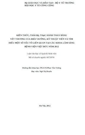 Nghiên cứu kiến thức và thực hành thay băng vết thương