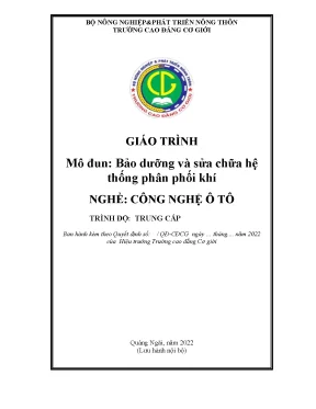 Giáo Trình Bảo Dưỡng và Sửa Chữa Hệ Thống Phân Phối Khí