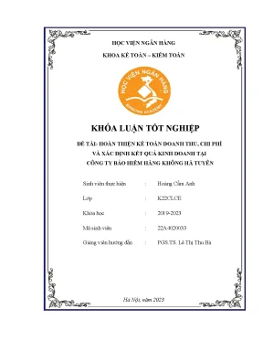 Hoàn thiện kế toán doanh thu và chi phí tại Công ty Bảo