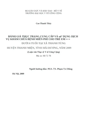 Đánh giá dịch vụ khám chữa bệnh miễn phí cho trẻ em dưới