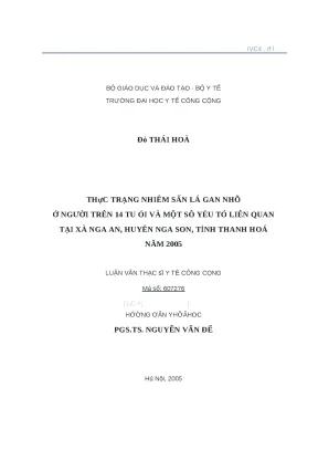 Thực trạng nhiễm sán lá gan nhỏ ở người lớn tại xã Nga
