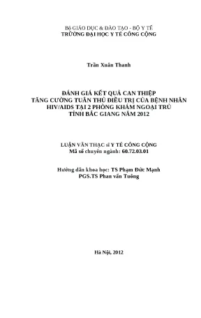 Đánh Giá Can Thiệp Tăng Cường Tuân Thủ Điều Trị HIV/AIDS