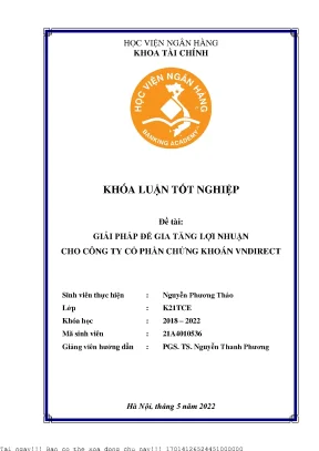 Tăng Lợi Nhuận Cho Công Ty Cổ Phần Chứng Khoán VNDIRECT: