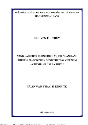 Nâng cao chất lượng dịch vụ ngân hàng VietinBank chi