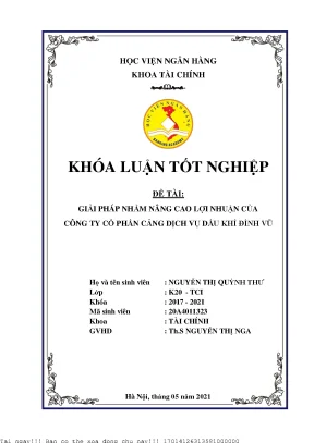 Nâng Cao Lợi Nhuận Tại Công Ty Cổ Phần Cảng Dịch Vụ Dầu