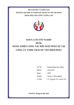 Cải Tiến Đãi Ngộ Nhân Sự Tại Công Ty TNHH TM DV Tân Hiệp