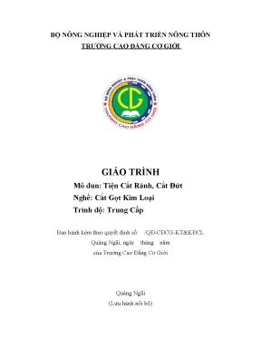 Giáo Trình Tiện Cắt Rãnh và Cắt Đứt trong Đào Tạo Nghề 