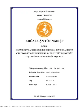 Nhân Tố Ảnh Hưởng Đến Hiệu Quả Kinh Doanh Các Công Ty