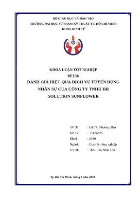 Đánh Giá Hiệu Quả Dịch Vụ Tuyển Dụng Nhân Sự Tại HR