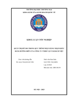 Quản Trị Rủi Ro Trong Nhận Hàng Nhập Khẩu Đường Biển