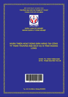 Cải Thiện Hoạt Động Bán Hàng Tại Công Ty TNHH Thương Mại