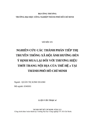 Nghiên cứu ảnh hưởng của tiếp thị truyền thông xã hội