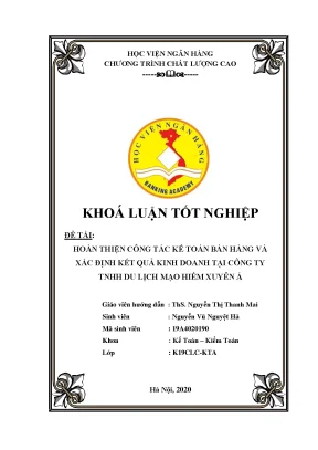 Hoàn thiện công tác kế toán bán hàng tại Công ty TNHH Du