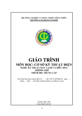 Giáo Trình Kỹ Thuật Điện Cho Nghề Máy Lạnh Và Điều Hòa