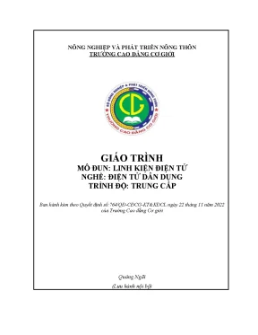 Giáo Trình Linh Kiện Điện Tử Trung Cấp