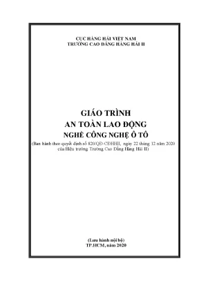 Giáo Trình An Toàn Lao Động Nghề Công Nghệ Ô Tô