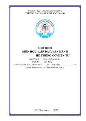 Giáo Trình Lắp Đặt và Vận Hành Hệ Thống Cơ Điện Tử Ngành 